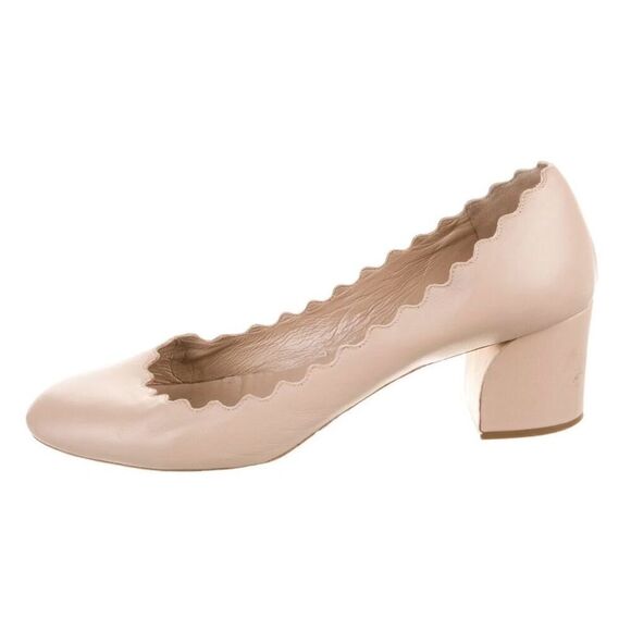 Chloé Leather Scalloped Accent Pumps - Picture 1 of 9